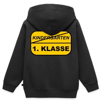 Kindergarten - 1.Klasse Einschulung 1. Schultag - Kinder Premium Organic Zip Hoodie - Schwarz - Hinten - AI Model Kid Male (0cm)