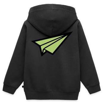 papierflieger 02 - Kinder Premium Organic Zip Hoodie - Schwarz - Hinten - AI Model Kid Male (0cm)