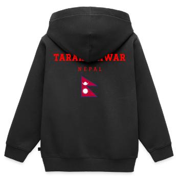 Tarakeshwar Nepal - Kinder Premium Organic Zip Hoodie - Schwarz - Hinten - AI Model Kid Male (0cm)