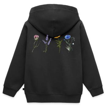 Minimalist Wildflowers - Botanical Gift - Kids Premium Organic Zip-up Hoodie - black - Back - AI Model Kid Male (0cm)