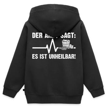 Wellness Saunagänger Saunieren Saunierer Sauna - Kinder Premium Organic Zip Hoodie - Schwarz - Hinten - AI Model Kid Male (0cm)