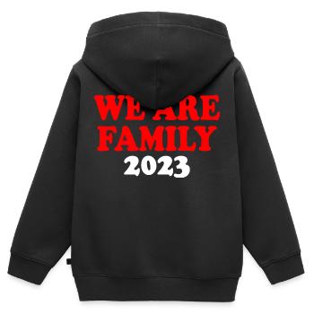 We are family - Sweat Premium à capuche zippé enfant bio - noir - Dos - AI Model Kid Male (0cm)