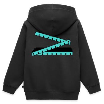 folding rule - Kids Premium Organic Zip-up Hoodie - black - Back - AI Model Kid Male (0cm)