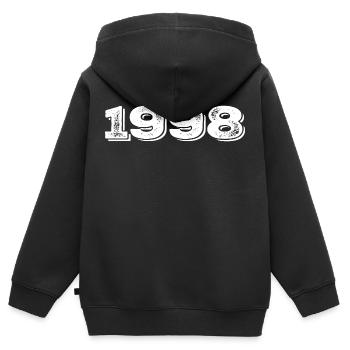 Geburtstagsgeschenk 1998 - 1998 - Kinder Premium Organic Zip Hoodie - Schwarz - Hinten - AI Model Kid Male (0cm)