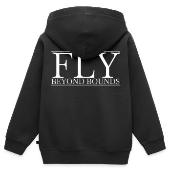 idée cadeau de dictons d’imagination artistique - Sweat Premium à capuche zippé enfant bio - noir - Dos - AI Model Kid Male (0cm)