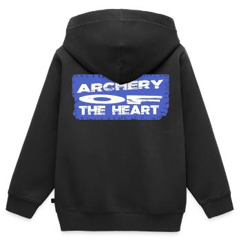 gift archery practice love community - Kinder Premium Organic Zip Hoodie - Schwarz - Hinten - AI Model Kid Male (0cm)
