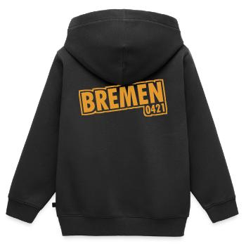 Bremen - 0421 - Vorwahl - Kinder Premium Organic Zip Hoodie - Schwarz - Hinten - AI Model Kid Male (0cm)
