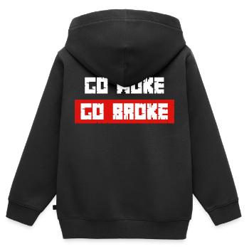 Go Woke Go Broke - Kids Premium Organic Zip-up Hoodie - black - Back - AI Model Kid Male (0cm)