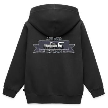 1263 1 ANY ROAD ANY LOAD - Kids Premium Organic Zip-up Hoodie - black - Back - AI Model Kid Male (0cm)