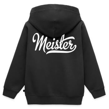 Meister - Kinder Premium Organic Zip Hoodie - Schwarz - Hinten - AI Model Kid Male (0cm)