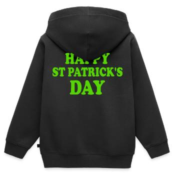 happy st patricks day - Kinder Premium Organic Zip Hoodie - Schwarz - Hinten - AI Model Kid Male (0cm)