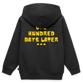 Hundert Tage später 100 Tage Schule - Kinder Premium Organic Zip Hoodie - Schwarz - Hinten - AI Model Kid Male (0cm)