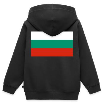 Bulgarien - Kinder Premium Organic Zip Hoodie - Schwarz - Hinten - AI Model Kid Male (0cm)