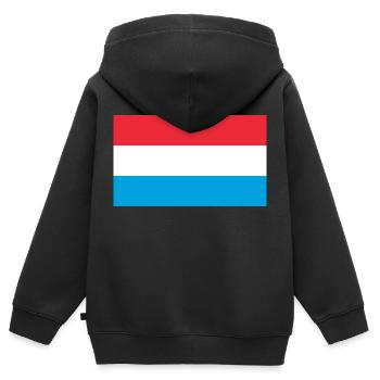 Luxemburg - Kinder Premium Organic Zip Hoodie - Schwarz - Hinten - AI Model Kid Male (0cm)