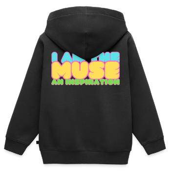 I am a Inspiration - Kids Premium Organic Zip-up Hoodie - black - Back - AI Model Kid Male (0cm)
