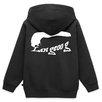 Langeoog Tattoo - Kinder Premium Organic Zip Hoodie - Schwarz - Hinten - AI Model Kid Male (0cm)