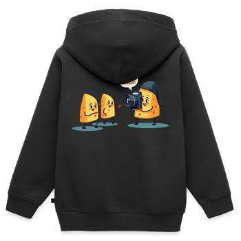 Sagen Menschen - Kinder Premium Organic Zip Hoodie - Schwarz - Hinten - AI Model Kid Male (0cm)