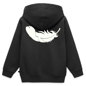 feder - Kinder Premium Organic Zip Hoodie - Schwarz - Hinten - AI Model Kid Male (0cm)