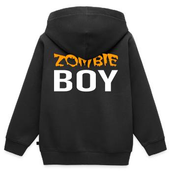 Zombie Boy - Halloween - Witch - Pumpkin - Horror - Kids Premium Organic Zip-up Hoodie - black - Back - AI Model Kid Male (0cm)