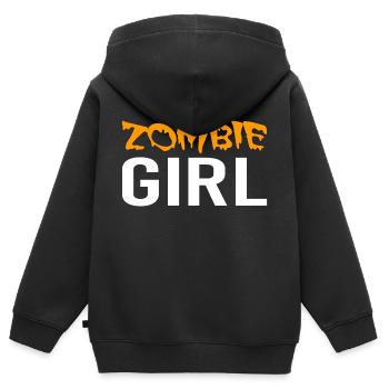 Zombie Girl - Halloween - Witch - Pumpkin - Horror - Kids Premium Organic Zip-up Hoodie - black - Back - AI Model Kid Male (0cm)