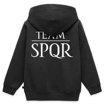 Team SPQR Logo Vektor Hell - Kinder Premium Organic Zip Hoodie - Schwarz - Hinten - AI Model Kid Male (0cm)