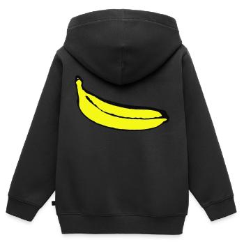 Banane - Kinder Premium Organic Zip Hoodie - Schwarz - Hinten - AI Model Kid Male (0cm)