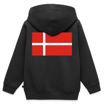 Dänemark - Kinder Premium Organic Zip Hoodie - Schwarz - Hinten - AI Model Kid Male (0cm)