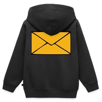 Briefumschlag - Kinder Premium Organic Zip Hoodie - Schwarz - Hinten - AI Model Kid Male (0cm)