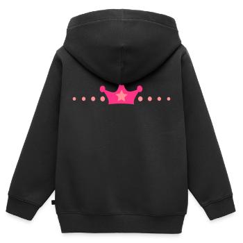 Krone - Kinder Premium Organic Zip Hoodie - Schwarz - Hinten - AI Model Kid Male (0cm)