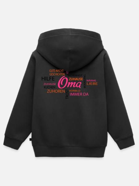 Oma - Kinder Premium Organic Zip Hoodie - Schwarz
