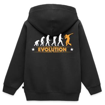 HipHop Breakdance Evolution - orange/weiss - Kinder Premium Organic Zip Hoodie - Schwarz - Hinten - AI Model Kid Male (0cm)