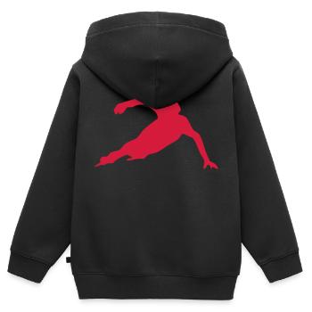 speed skating skateur1 - Sweat Premium à capuche zippé enfant bio - noir - Dos - AI Model Kid Male (0cm)