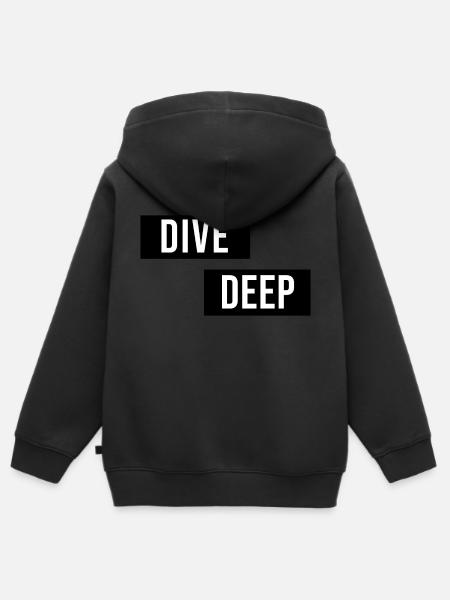 Dive Deep Inspiration - Kinder Premium Organic Zip Hoodie - Schwarz