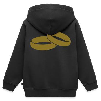 Rings - Kinder Premium Organic Zip Hoodie - Schwarz - Hinten - AI Model Kid Male (0cm)