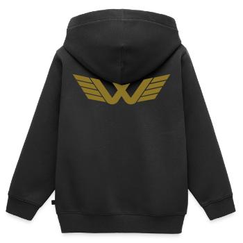 W Logo - Sweat Premium à capuche zippé enfant bio - noir - Dos - AI Model Kid Male (0cm)