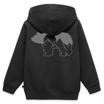 braunbaer berge eisbaer gebirge grizzlybaer schwar - Kinder Premium Organic Zip Hoodie - Schwarz - Hinten - AI Model Kid Male (0cm)