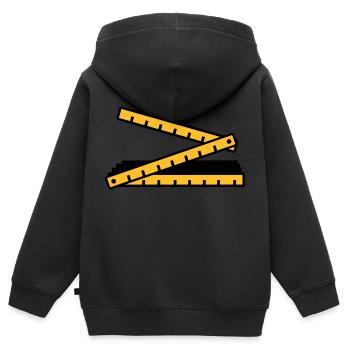 Folding rule - Kids Premium Organic Zip-up Hoodie - black - Back - AI Model Kid Male (0cm)