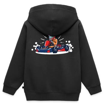 Kart fahren - Fahrer Rennwagen Fahrer Motorsport - Kinder Premium Organic Zip Hoodie - Schwarz - Hinten - AI Model Kid Male (0cm)