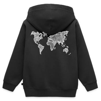 Weltkarte Handmade Dots Dot Painting schwarz - Kinder Premium Organic Zip Hoodie - Schwarz - Hinten - AI Model Kid Male (0cm)