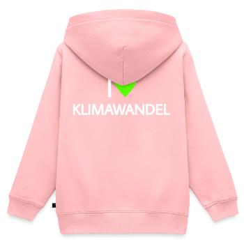 Ich liebe Klimawandel - Kinder Premium Organic Zip Hoodie - Rosa - Hinten - AI Model Kid Female (0cm)