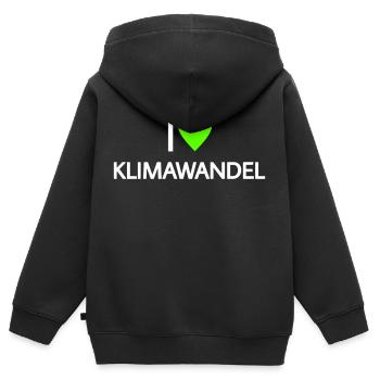 Ich liebe Klimawandel - Kinder Premium Organic Zip Hoodie - Schwarz - Hinten - AI Model Kid Male (0cm)