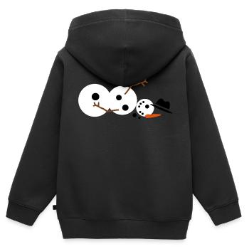 Schneemann - Kinder Premium Organic Zip Hoodie - Schwarz - Hinten - AI Model Kid Male (0cm)