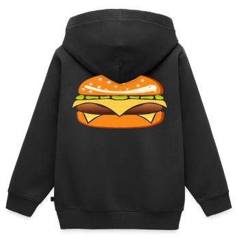 burger burger sandwish - Kinder Premium Organic Zip Hoodie - Schwarz - Hinten - AI Model Kid Male (0cm)