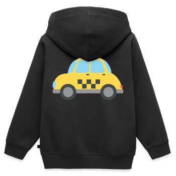 taxi - Kinder Premium Organic Zip Hoodie - Schwarz - Hinten - AI Model Kid Male (0cm)