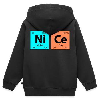 Periodensystem NICE - Kinder Premium Organic Zip Hoodie - Schwarz - Hinten - AI Model Kid Male (0cm)