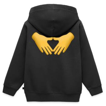 Merkel Geste HandzeicheRaute Bundeskanzlerin - Kinder Premium Organic Zip Hoodie - Schwarz - Hinten - AI Model Kid Male (0cm)