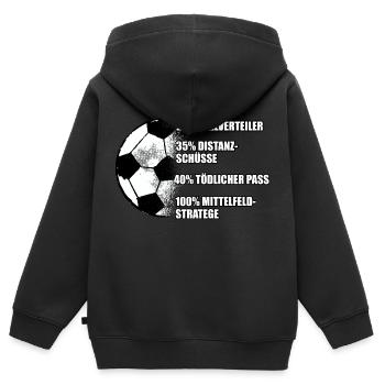 Mittelfeldspieler Fußball Spielmacher Mittelfeld - Kinder Premium Organic Zip Hoodie - Schwarz - Hinten - AI Model Kid Male (0cm)