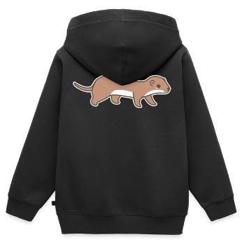 Wiesel - Kinder Premium Organic Zip Hoodie - Schwarz - Hinten - AI Model Kid Male (0cm)
