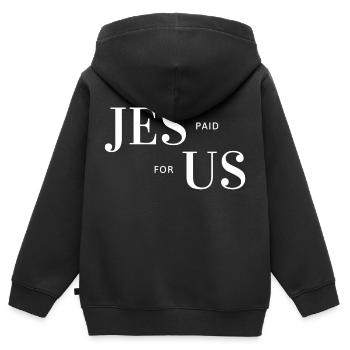 Jesus Christus,Jesus Christus,Jesus Christus,Jesus - Kinder Premium Organic Zip Hoodie - Schwarz - Hinten - AI Model Kid Male (0cm)