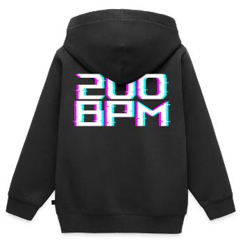 Uptempo 200BPM - Sweat Premium à capuche zippé enfant bio - noir - Dos - AI Model Kid Male (0cm)